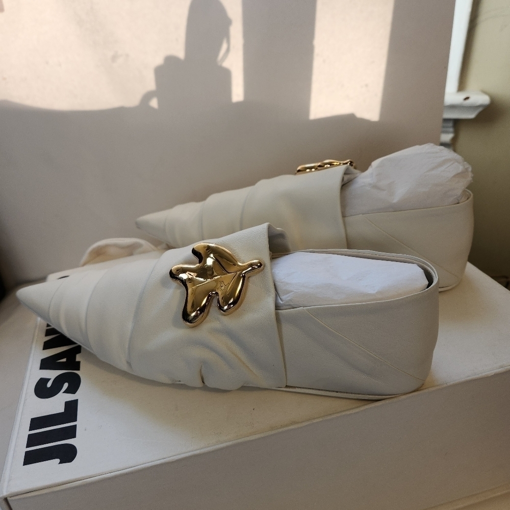Jil Sander White Leather Ballerina Flats size 40 BNWT - Picture 8 of 13